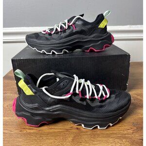 Sorel Women's Kinetic Breakthru Tech Lace Shoes — Black, Chrome Grey — Size 8.5